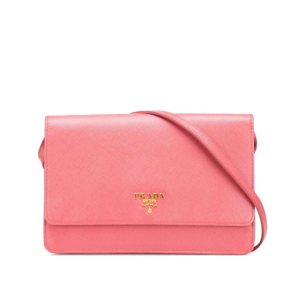 Prada Leather Wallet Pink Shoulder Bag - Picture 2 of 9